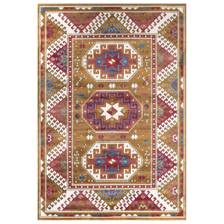 Latitude Vive Bohi Persian Machine Woven Machine Tufted Mustard Indoor